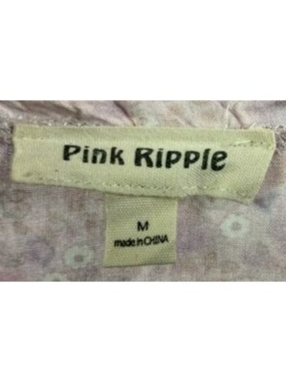 Pink Ripple Floral Ruched Mini Dress Medium Pink V Neck Ruffle Flounce Boho - Picture 6 of 16